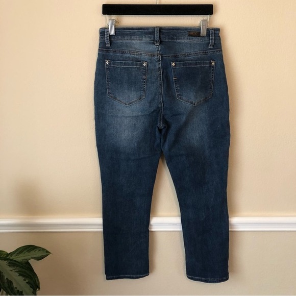 High Waisted Floral Embroidered Boho Festival Denim Jeans Women’s Size 6 Stretch - Picture 4 of 11